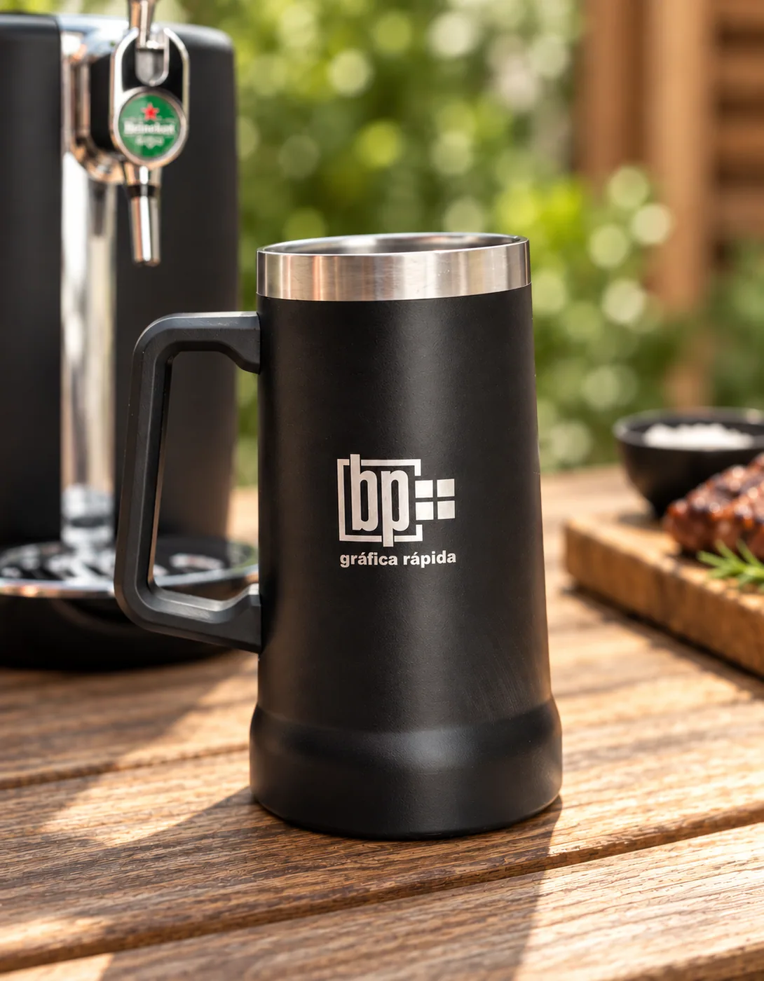 Caneca térmica Vibe preta personalizada com gravação