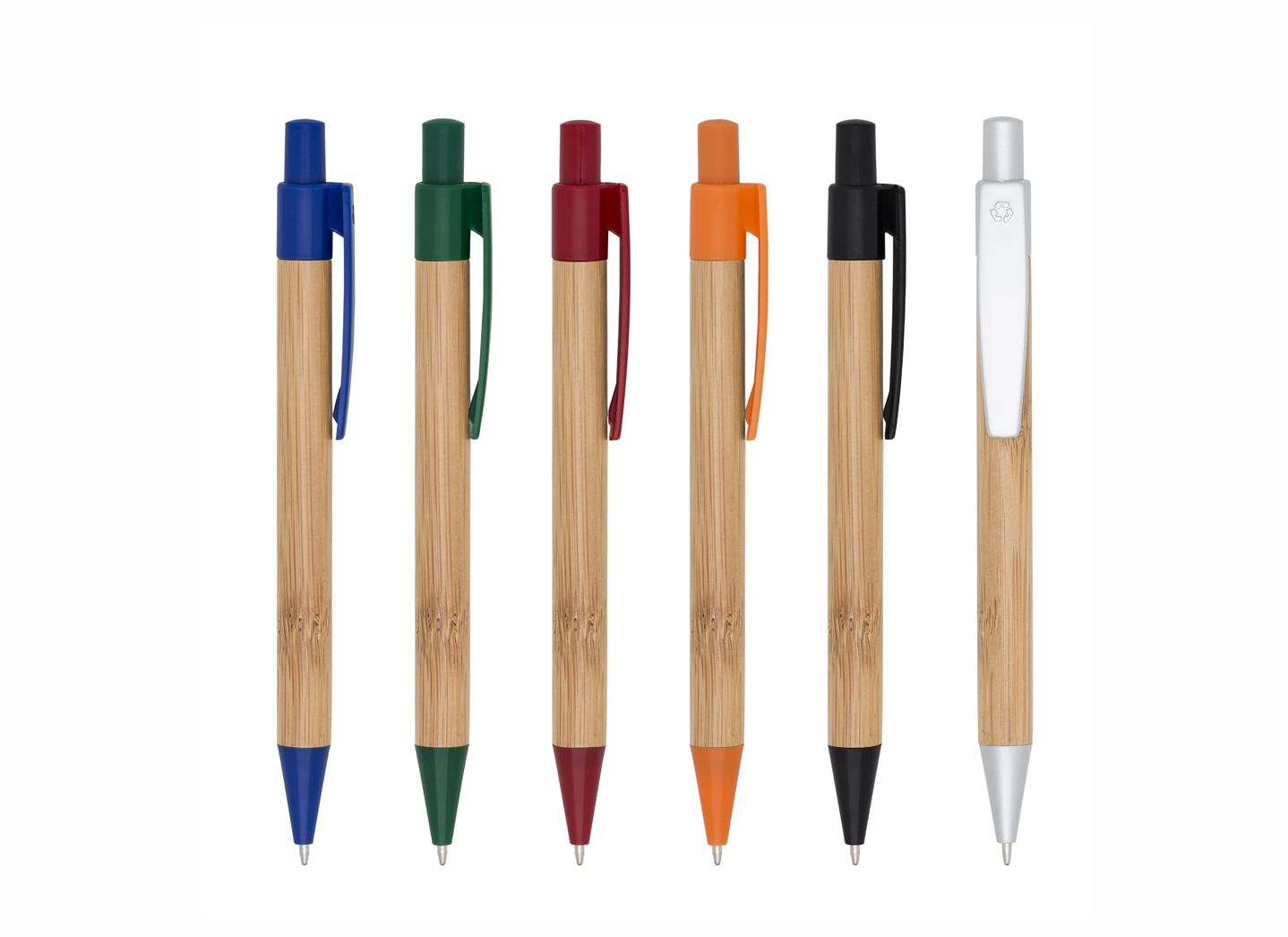 Canetas Bali de bambu em diversas cores