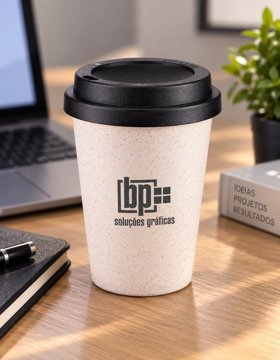 Copo Mocha em fibra de arroz personalizado com gravação