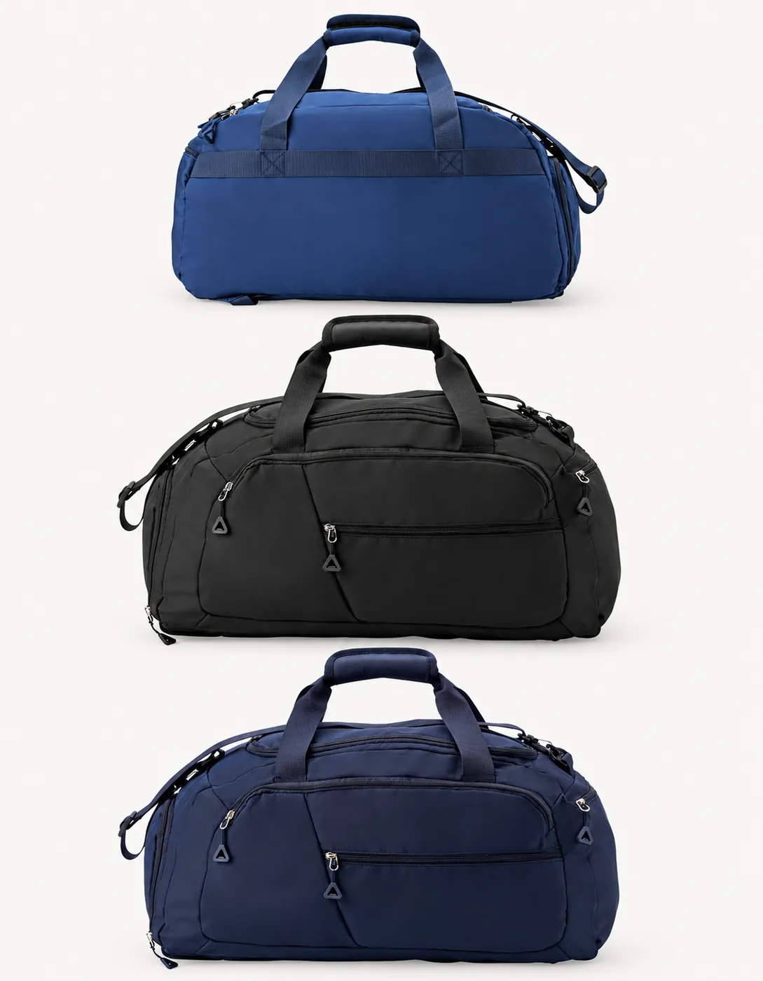 Bolsa Destino nas cores azul, preta e azul marinho